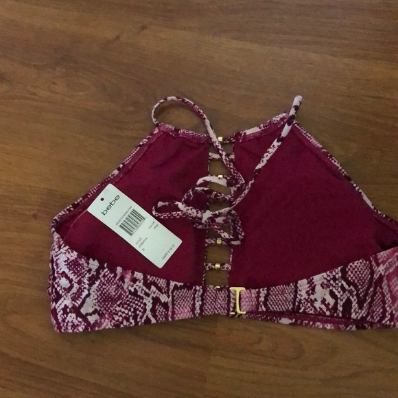Bebé pink python print halter bikini top. - Picture 4 of 6